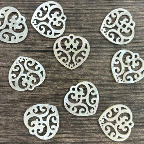 White Lip Shell Beads Heart DIY white 20mm Sold By PC