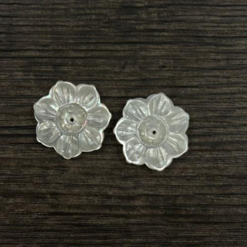 Hvide Lip Shell Perler, Hvid Lip Shell, Flower, du kan DIY, hvid, 20mm, Solgt af PC