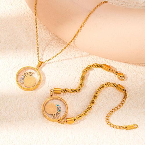 Jewelry Sets Titanium Steel gold color plated fashion jewelry & for woman Sold By PC