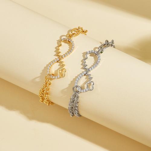 Cubic Zirconia Micro Pave Brass Bracelet plated micro pave cubic zirconia & for woman Sold By PC