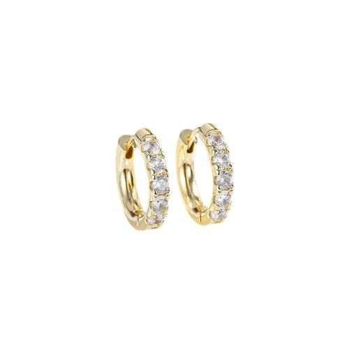 Cubic Zirconia Micro Pave Brass Earring plated micro pave cubic zirconia & for woman Sold By Pair