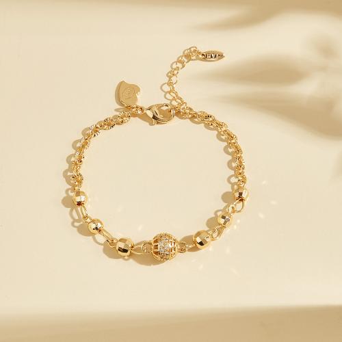 Ciúbach Zirconia Micrimhilseogra réiteodh Bracelet Prás, plátáilte, micrea réiteach zirconia ciúbach & do bhean, óir, Díolta De réir PC