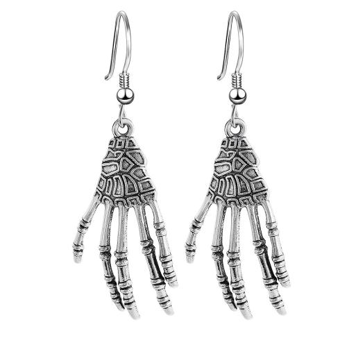 Zinc Alloy Drop Earrings plated for woman silver color Sold By Pair