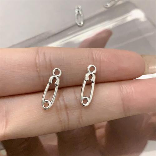 Zinc Alloy Pendants Safety Pin antique silver color plated DIY Sold By Bag