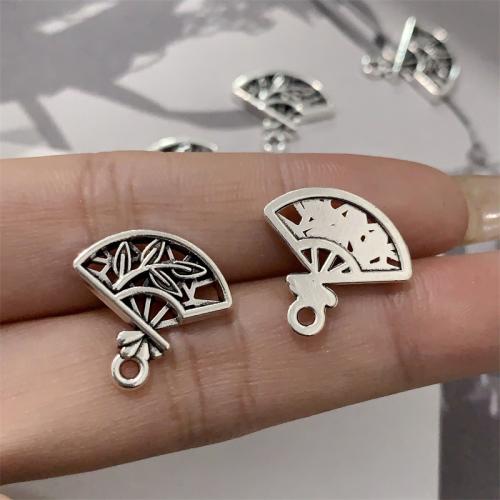 Zinc Alloy Pendants Fan antique silver color plated DIY Sold By Bag