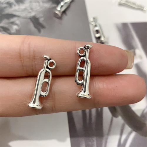 Musical Instrument Shaped Zinc Alloy Pendants Loudspeaker antique silver color plated DIY Sold By Bag