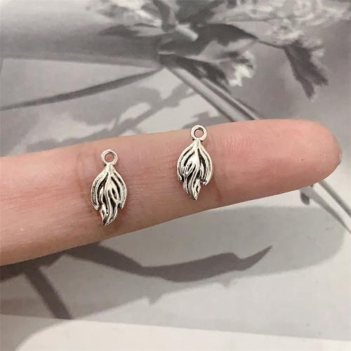 Zinc Alloy Leaf Pendants antique silver color plated DIY Sold By Bag