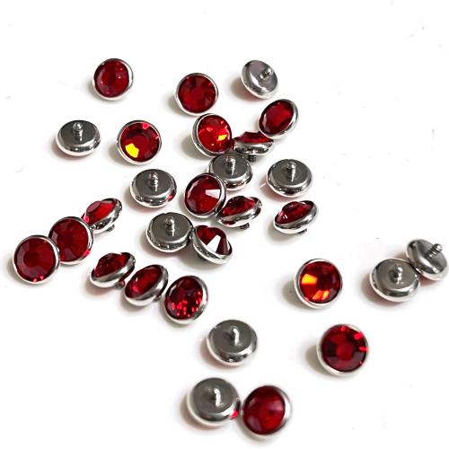 Titanium Alloy Lip Piercing Stud with Czech Rhinestone Unisex Sold By Bag