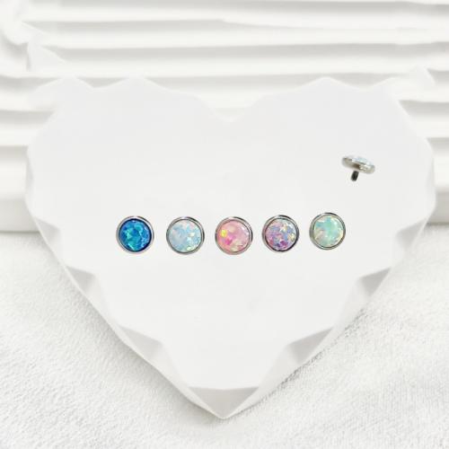 Titanium Alloy Lip Piercing Stud with Opal Unisex Sold By Bag