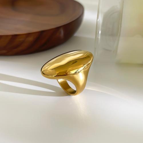 Stainless Steel Finger Ring 316L Stainless Steel 18K gold plated fashion jewelry & for woman golden Sold By PC