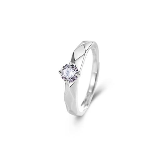 Anelli Coppia Finger, 925 sterline d'argento, gioielli di moda & unisex & Micro spianare cubic zirconia, Venduto da PC