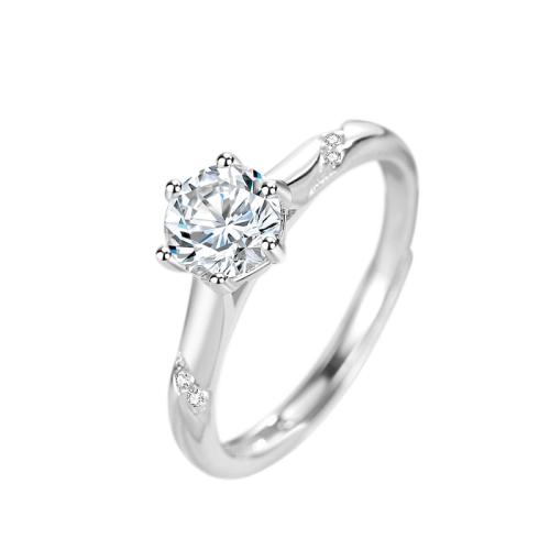 Cubic Zirconia micr3ofono pavimenta anillos de plata esterlina, Plata de ley 925, Joyería & micro arcilla de zirconia cúbica & para mujer, diámetro interior:aproximado 17mm, Vendido por UD