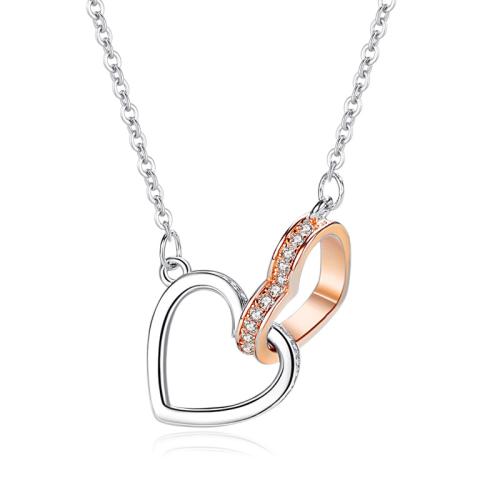 Kubieke Zircon Micro effenen Sterling zilveren ketting, 925 sterling zilver, met 5cm extender keten, mode sieraden & micro pave zirconia & voor vrouw, Lengte Ca 40 cm, Verkocht door PC