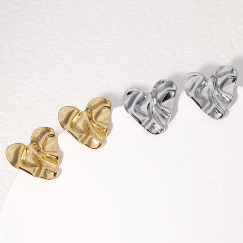 Stainless Steel Stud Earrings 304 Stainless Steel Heart fashion jewelry & for woman Sold By Pair