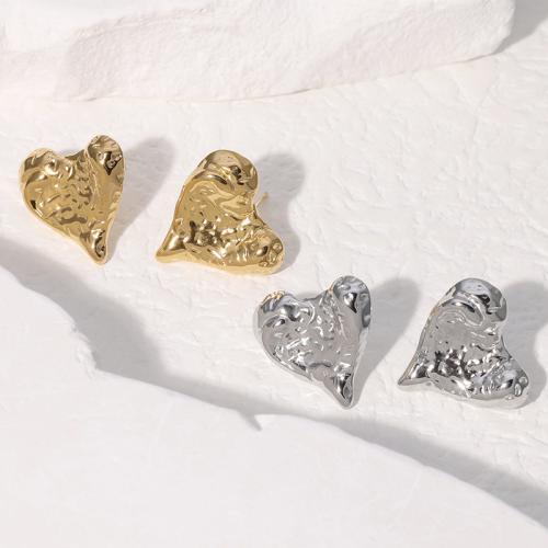 Stainless Steel Stud Earrings 304 Stainless Steel Heart fashion jewelry & for woman Sold By Pair