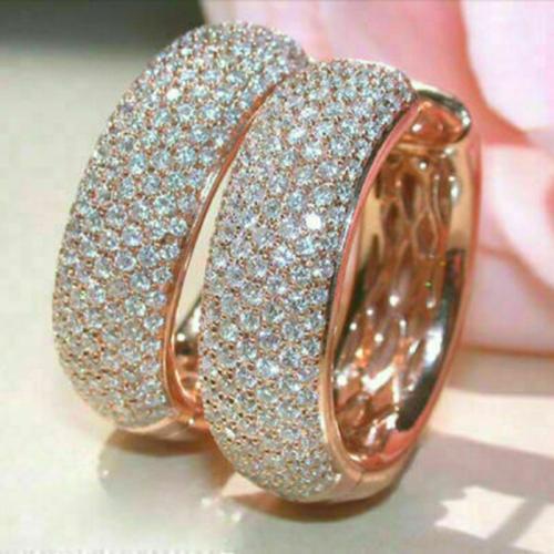 Cubic Zirconia Micro Pave Brass Earring fashion jewelry & micro pave cubic zirconia & for woman Sold By Pair