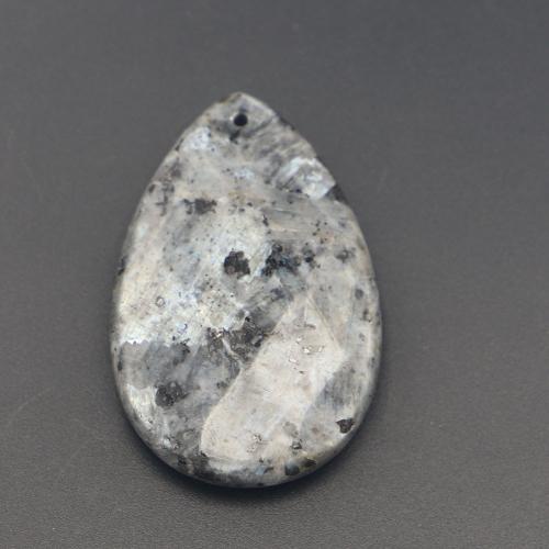 Gemstone Hängen Smycken, Labradorit, Dropp, DIY, grå, 50x32x10mm, Hål:Ca 1.8-2mm, Säljs av PC