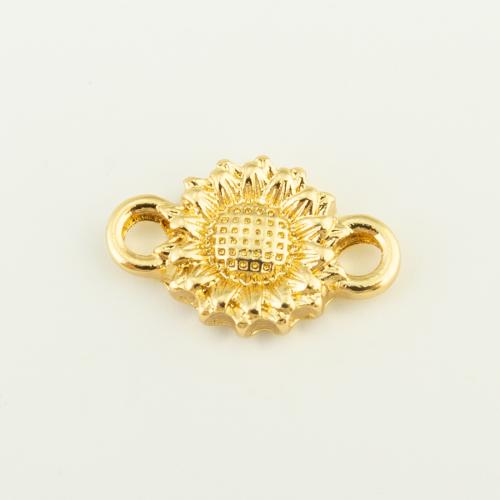 Brass Jewelry Connector Flower gold color plated DIY & 1/1 loop nickel lead & cadmium free Sold By PC