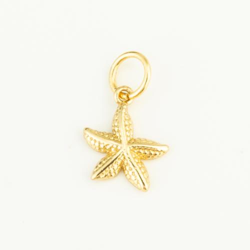 Brass Jewelry Pendants Starfish gold color plated DIY nickel lead & cadmium free Sold By PC