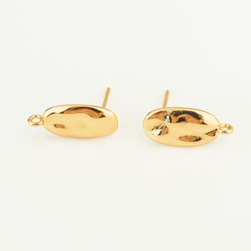 Messing Earring Drop Component, gold plated, DIY, nikkel, lood en cadmium vrij, 15x8x2mm, Verkocht door PC