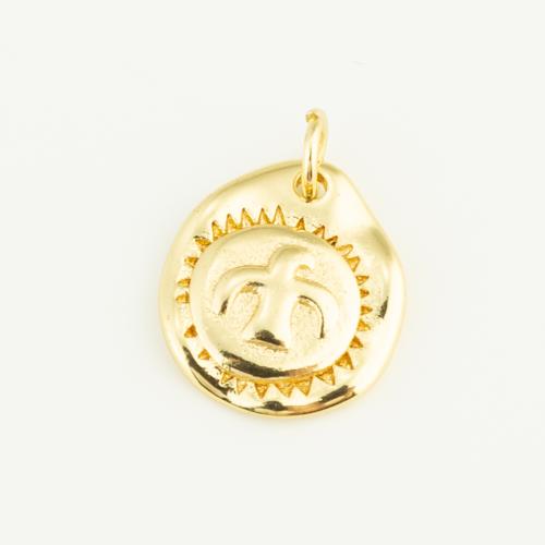 Brass Jewelry Pendants Slightly Round gold color plated DIY nickel lead & cadmium free Sold By PC