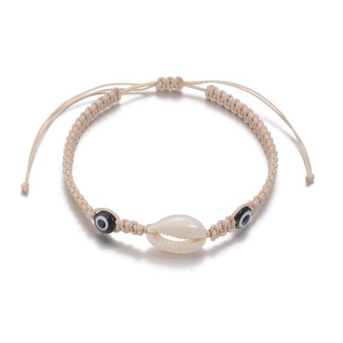 Fashion Jewelry Anklet Wax Cord with Shell & Resin white Sold By PC