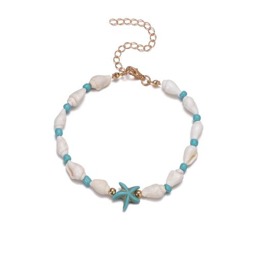 Fashion Jewelry Anklet Shell with turquoise mixed colors Sold By PC