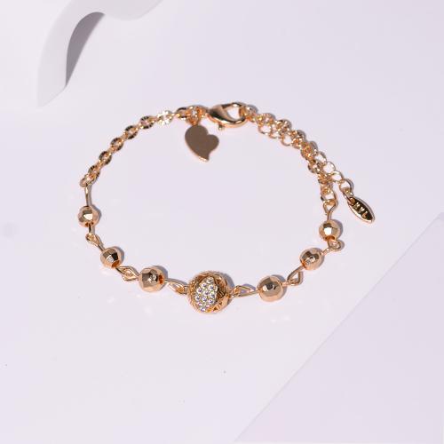 Cubic Zirconia Micro Pave Brass Bracelet plated & micro pave cubic zirconia & for woman Sold By PC