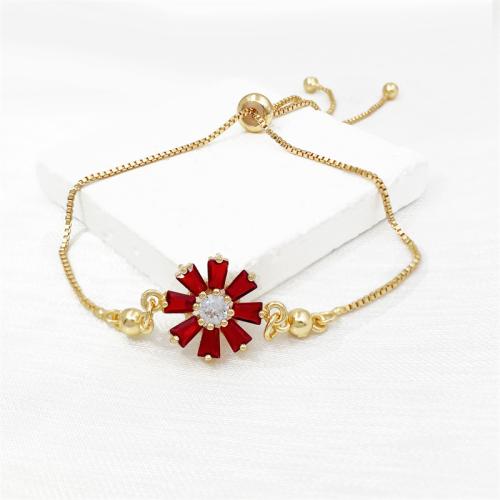 Cúbicos Circonia pulsera Latón Micro pavimenta, metal, margaritamaya, chapado, micro arcilla de zirconia cúbica & para mujer, dorado, Vendido por UD