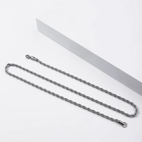 Stainless Steel Rope Chain Titanium Steel plated & DIY & Unisex Sold By Lot