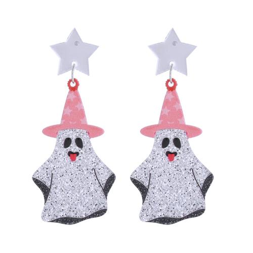 Zinc Alloy Stud Earring with Acrylic printing Halloween Jewelry Gift & for woman Sold By Pair