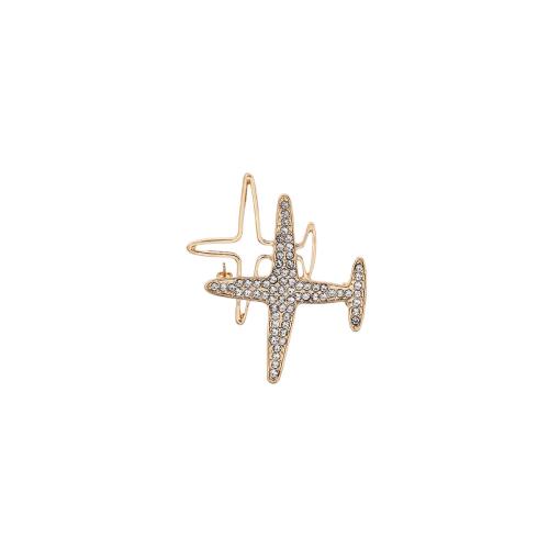 Zinklegering broches, Zinc Alloy, plated, voor vrouw & met strass, gouden, Verkocht door PC