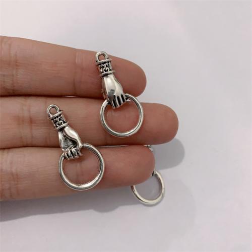 Zinc Alloy Hand Pendants antique silver color plated DIY Sold By Bag