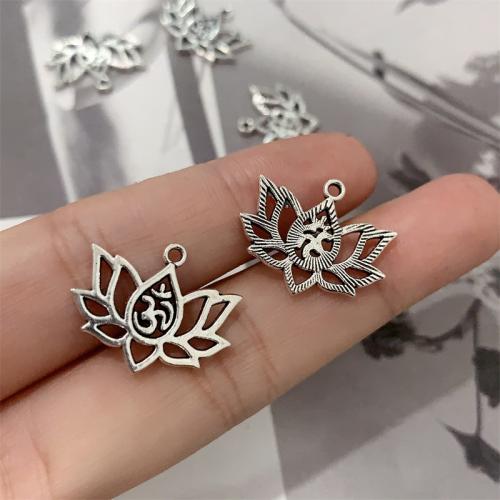 亜鉛合金フラワーペンダント, 亜鉛合金, ロータス, シルバーメッキ, DIY, 20x16mm, 100パソコン/バッグ, 売り手 バッグ