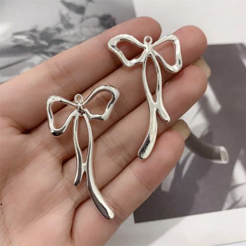 Zinc Alloy Animal Pendants Bowknot antique silver color plated DIY Sold By Bag