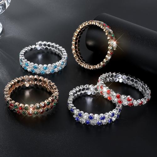 Zinc Alloy Bangle Smykker, mode smykker & for kvinde & med rhinestone, flere farver til valg, Solgt af PC