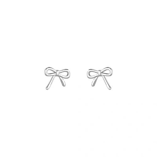 925 Sterling Silver Stud Earrings Bowknot fashion jewelry & for woman Sold By Pair