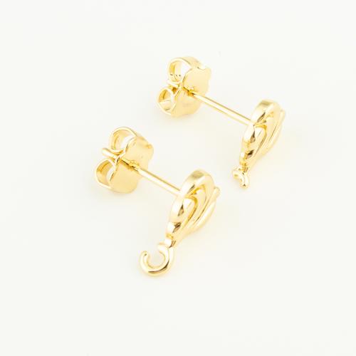 Brass Earring Drop Component Heart plated DIY nickel lead & cadmium free Sold By Pair