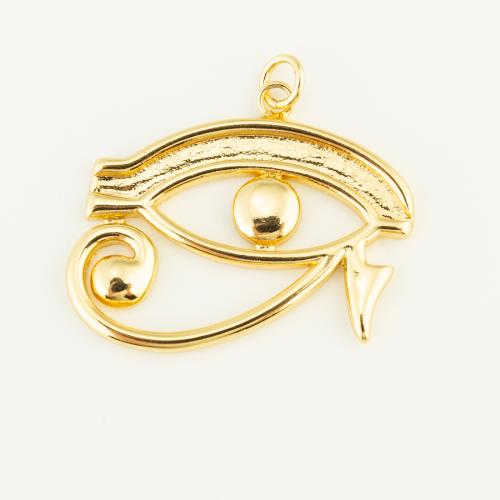 Evil Eye Hangers, Messing, gold plated, DIY, nikkel, lood en cadmium vrij, 30x26x2mm, Verkocht door PC