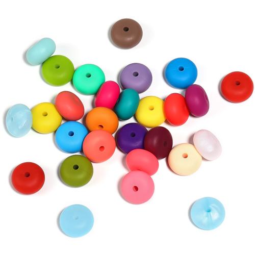 silikone Beads, Silicone, du kan DIY, flere farver til valg, 8x14mm, 200pc'er/Bag, Solgt af Bag