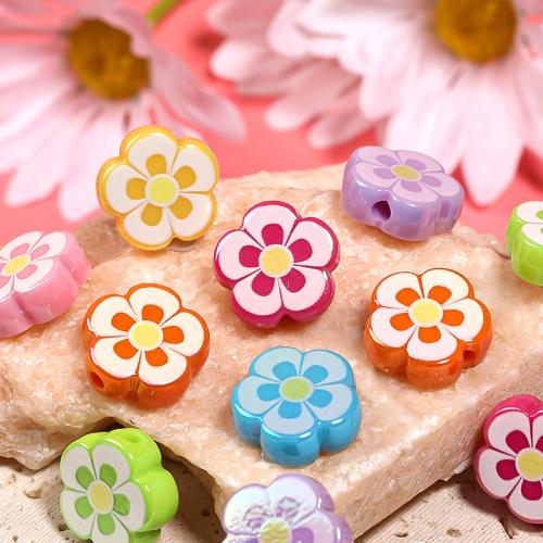 Opaque Acrylic Beads Flower DIY mixed colors 18mm Sold By Bag