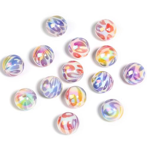 Perles  acrylique plaqué , Rond, DIY, couleurs mélangées, 16mm, 100PC/sac, Vendu par sac