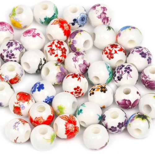 Porcelain Jewelry Beads Round DIY mixed colors Sold By Bag