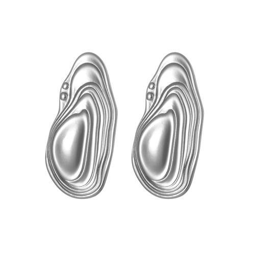 Stainless Steel Stud Earrings 304 Stainless Steel Shell polished fashion jewelry & for woman original color Sold By Pair