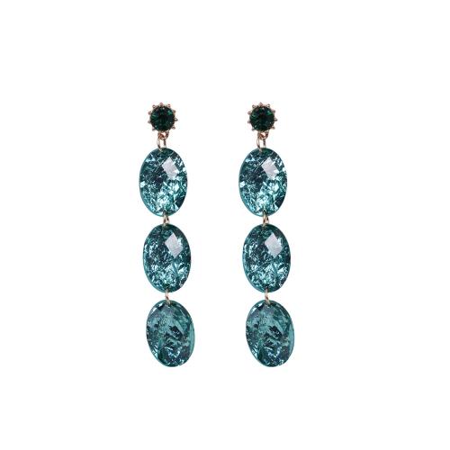 Lo zinco in lega Stud Earring, lega in zinco, with resina, placcato, per la donna & con strass, dorato, Venduto da coppia