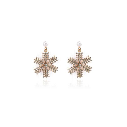 Zinklegering oorknoppen, Zinc Alloy, met Pluche & Plastic Pearl, plated, voor vrouw & met strass, gouden, Verkocht door pair