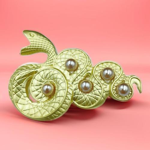 Zinc Alloy Brooches with Plastic Pearl plated for woman golden Sold By PC