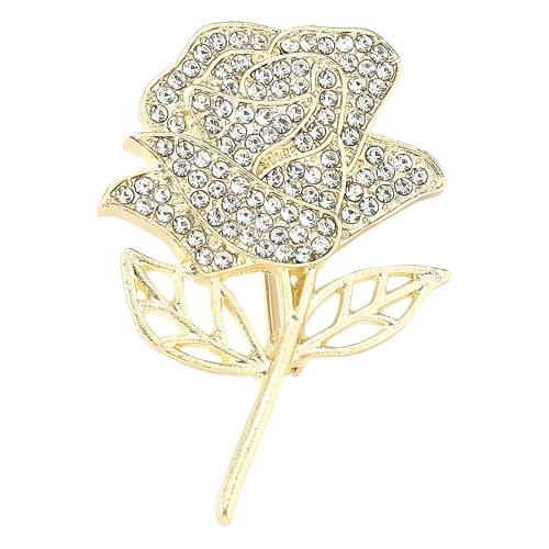 Zinc Alloy Brooches for woman & with rhinestone golden Sold By PC