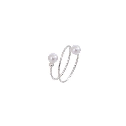 Sinc Alloy Finger Ring, le Pearl Plaisteacha, plátáilte, do bhean, airgid, Díolta De réir Snáithe