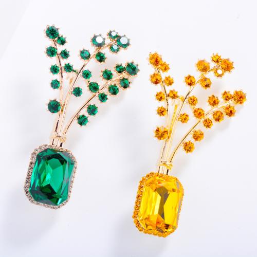 Zinc Alloy Brooches with Crystal for woman & with rhinestone Sold By PC